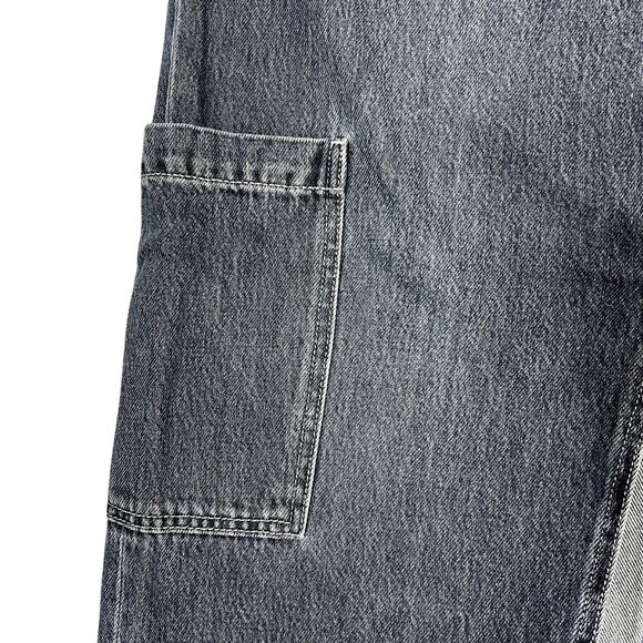 Old Navy Maxi Jean Skirt 14 Mid-Rise Drapey Denim Cargo Grunge Retro Dark Wash - Picture 8 of 10